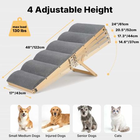 Veehoo Folding Wooden Dog Ramp for Bed & Couch Sales image3