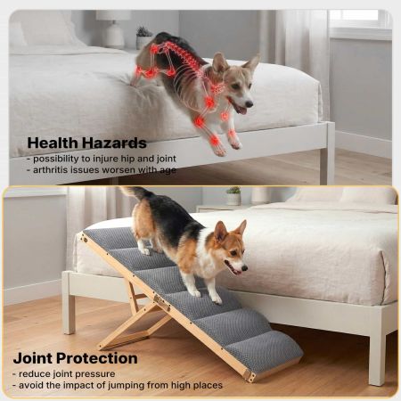 Veehoo Folding Wooden Dog Ramp for Bed & Couch Sales image4