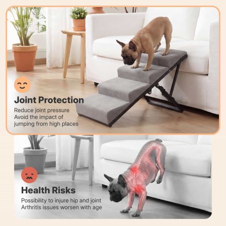 Veehoo Adjustable Pet Ramp for Senior Dogs Gray Steps & Ramps image5 Veehoo Adjustable Pet Ramp for Senior Dogs Gray Steps & Ramps image5