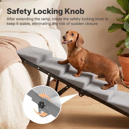Veehoo Adjustable Pet Ramp for Senior Dogs Gray Steps & Ramps image7 Veehoo Adjustable Pet Ramp for Senior Dogs Gray Steps & Ramps image7