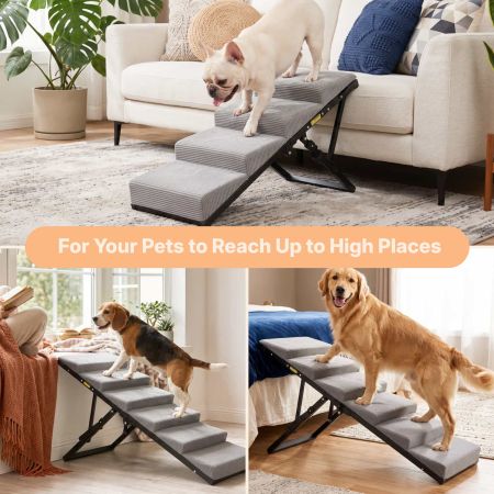 Veehoo Adjustable Pet Ramp for Senior Dogs Gray Steps & Ramps image9 Veehoo Adjustable Pet Ramp for Senior Dogs Gray Steps & Ramps image9