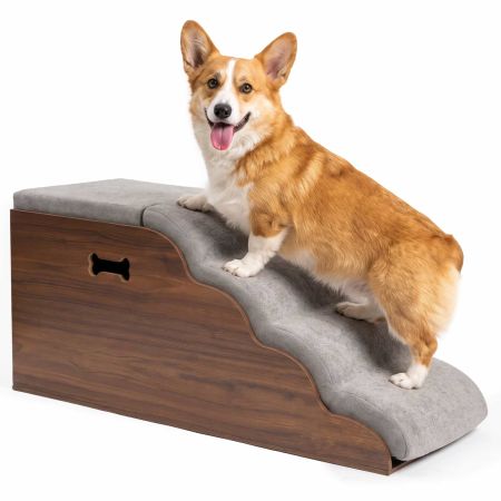 Veehoo Dog Steps for Couch with Built-in Storage Compartment Gray Steps & Ramps image1 Veehoo Dog Steps for Couch with Built-in Storage Compartment Gray Steps & Ramps image1