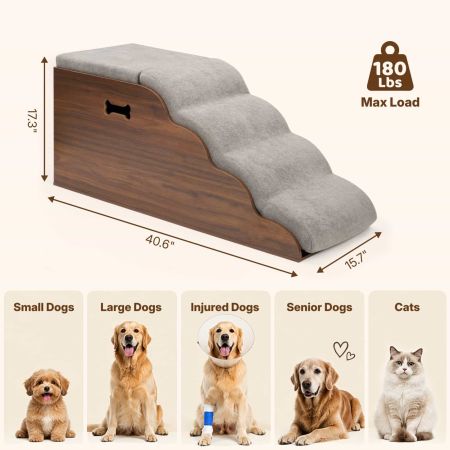 Veehoo Dog Steps for Couch with Built-in Storage Compartment Gray Steps & Ramps image2 Veehoo Dog Steps for Couch with Built-in Storage Compartment Gray Steps & Ramps image2