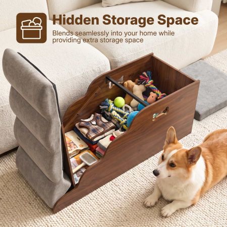 Veehoo Dog Steps for Couch with Built-in Storage Compartment Gray Steps & Ramps image4 Veehoo Dog Steps for Couch with Built-in Storage Compartment Gray Steps & Ramps image4