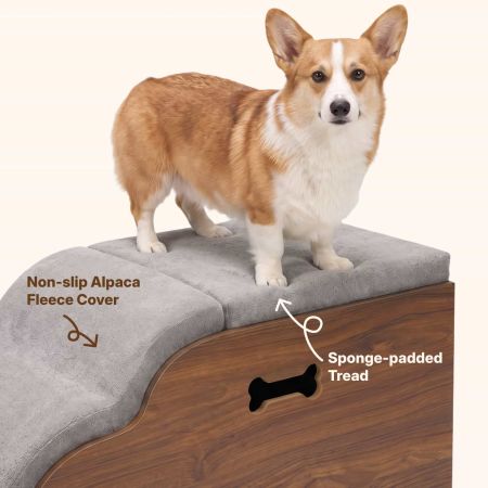 Veehoo Dog Steps for Couch with Built-in Storage Compartment Gray Steps & Ramps image6 Veehoo Dog Steps for Couch with Built-in Storage Compartment Gray Steps & Ramps image6