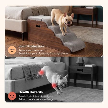 Veehoo Dog Steps for Couch with Built-in Storage Compartment Gray Steps & Ramps image7 Veehoo Dog Steps for Couch with Built-in Storage Compartment Gray Steps & Ramps image7