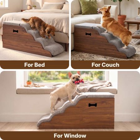 Veehoo Dog Steps for Couch with Built-in Storage Compartment Gray Steps & Ramps image9 Veehoo Dog Steps for Couch with Built-in Storage Compartment Gray Steps & Ramps image9