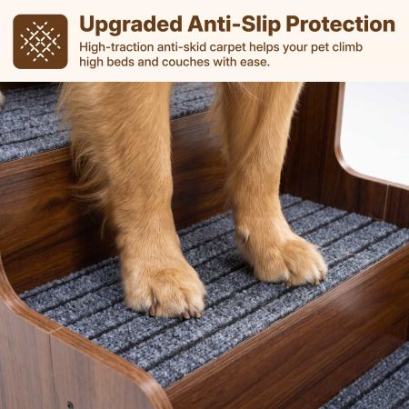 Veehoo Wooden Dog Stairs for High Beds Brown Steps & Ramps image5 Veehoo Wooden Dog Stairs for High Beds Brown Steps & Ramps image5
