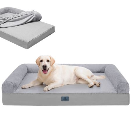 Veehoo Comfy Couch Orthopedic Bolster Dog Sofa Bed Gray Sales image9 Veehoo Comfy Couch Orthopedic Bolster Dog Sofa Bed Gray Sales image9
