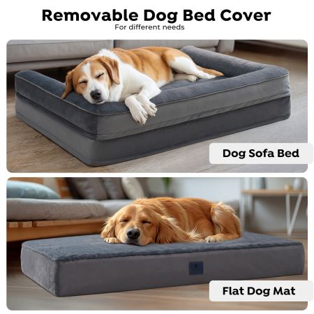 Veehoo Full Support Orthopedic Sofa Dog Bed Gray Beds & Condos image4 Veehoo Full Support Orthopedic Sofa Dog Bed Gray Beds & Condos image4