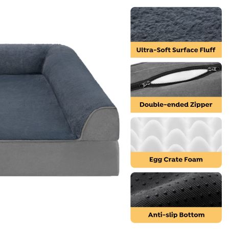 Veehoo Full Support Orthopedic Sofa Dog Bed Gray Beds & Condos image5 Veehoo Full Support Orthopedic Sofa Dog Bed Gray Beds & Condos image5