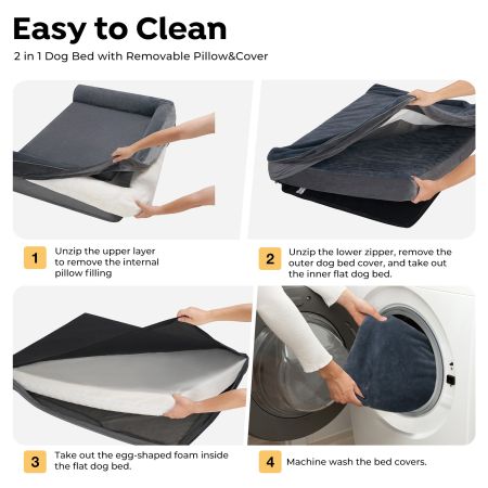 Veehoo Full Support Orthopedic Sofa Dog Bed Gray Beds & Condos image6 Veehoo Full Support Orthopedic Sofa Dog Bed Gray Beds & Condos image6