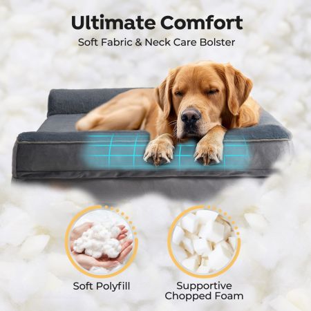 Veehoo Full Support Orthopedic Sofa Dog Bed Gray Beds & Condos image7 Veehoo Full Support Orthopedic Sofa Dog Bed Gray Beds & Condos image7