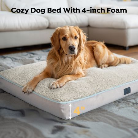 Veehoo Luxurious Filling Dog Pillow Bed Silver Pillow Beds image2 Veehoo Luxurious Filling Dog Pillow Bed Silver Pillow Beds image2