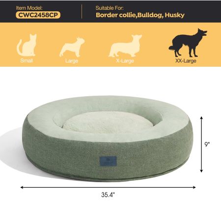 Veehoo Calming Donut Cat Dog Bed Green Beds & Condos image9 Veehoo Calming Donut Cat Dog Bed Green Beds & Condos image9