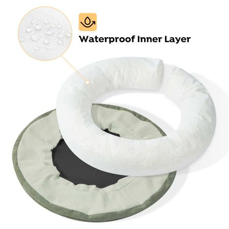 Veehoo Calming Donut Cat Dog Bed Green Beds & Condos image3 Veehoo Calming Donut Cat Dog Bed Green Beds & Condos image3