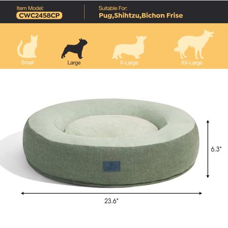 Veehoo Calming Donut Cat Dog Bed Green Beds & Condos image7 Veehoo Calming Donut Cat Dog Bed Green Beds & Condos image7