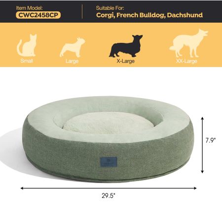 Veehoo Calming Donut Cat Dog Bed Green Beds & Condos image8 Veehoo Calming Donut Cat Dog Bed Green Beds & Condos image8