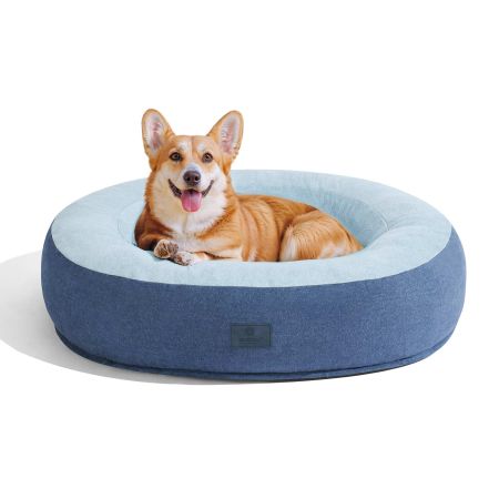 Veehoo Calming Donut Cat Dog Bed Blue Beds & Condos image1 Veehoo Calming Donut Cat Dog Bed Blue Beds & Condos image1