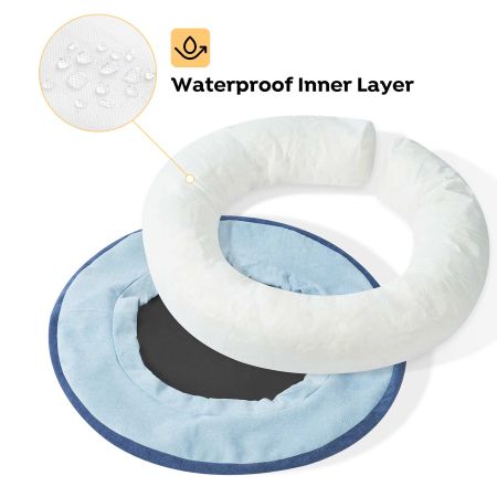 Veehoo Calming Donut Cat Dog Bed Blue Beds & Condos image4 Veehoo Calming Donut Cat Dog Bed Blue Beds & Condos image4