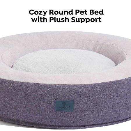 Veehoo Calming Donut Cat Dog Bed Purple Beds & Condos image3