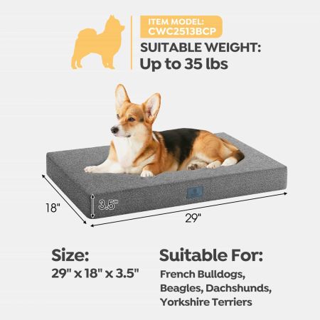 Veehoo Chew-Proof Rectangular Dog Bed for Crate Black Pillow Beds image2 Veehoo Chew-Proof Rectangular Dog Bed for Crate Black Pillow Beds image2