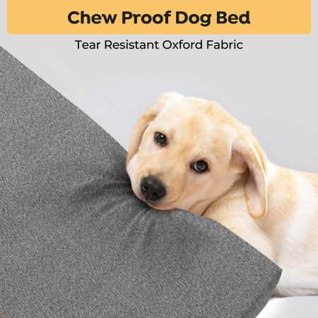Veehoo Chew-Proof Rectangular Dog Bed for Crate Black Pillow Beds image5 Veehoo Chew-Proof Rectangular Dog Bed for Crate Black Pillow Beds image5