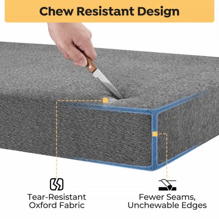 Veehoo Chew-Proof Rectangular Dog Bed for Crate Black Pillow Beds image6 Veehoo Chew-Proof Rectangular Dog Bed for Crate Black Pillow Beds image6