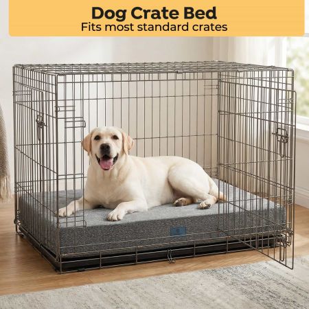 Veehoo Chew-Proof Rectangular Dog Bed for Crate Black Pillow Beds image9 Veehoo Chew-Proof Rectangular Dog Bed for Crate Black Pillow Beds image9
