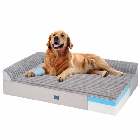 Veehoo L-Shaped Orthopedic Memory Foam Dog Bed image1