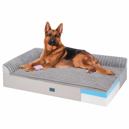 Veehoo L-Shaped Orthopedic Memory Foam Dog Bed Gray Sales image1 Veehoo L-Shaped Orthopedic Memory Foam Dog Bed Gray Sales image1
