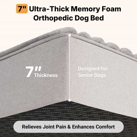 Veehoo L-Shaped Orthopedic Memory Foam Dog Bed Gray Sales image3 Veehoo L-Shaped Orthopedic Memory Foam Dog Bed Gray Sales image3