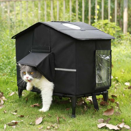 Veehoo Weatherproof Outdoor Cat House image1