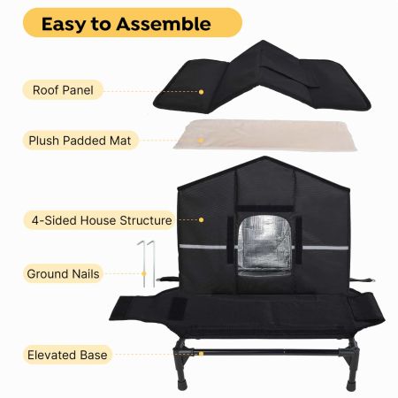 Veehoo Weatherproof Outdoor Cat House Black Beds & Condos image8 Veehoo Weatherproof Outdoor Cat House Black Beds & Condos image8