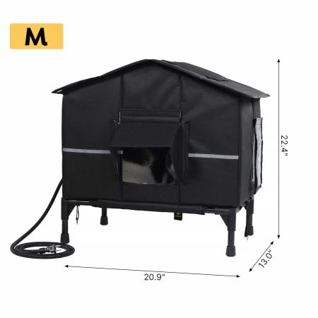 Veehoo Weatherproof Heated Outdoor Cat House Black Beds & Condos image1 Veehoo Weatherproof Heated Outdoor Cat House Black Beds & Condos image1