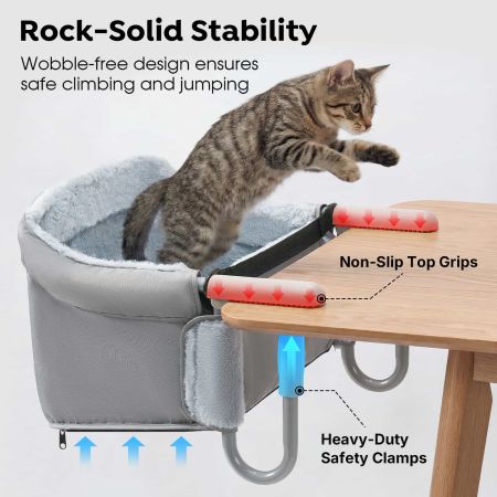 Veehoo Space-Saving Desk Cat Bed Gray Beds & Condos image3