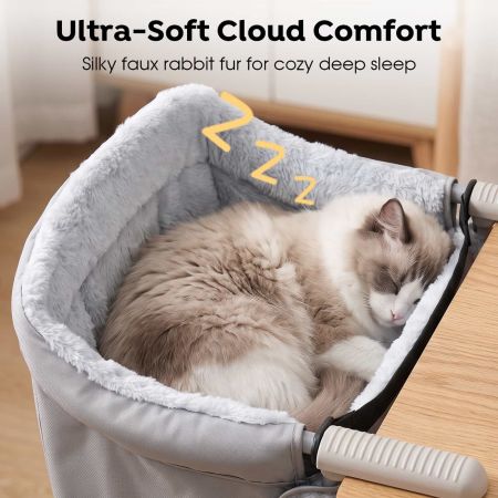 Veehoo Space-Saving Desk Cat Bed Gray Beds & Condos image4