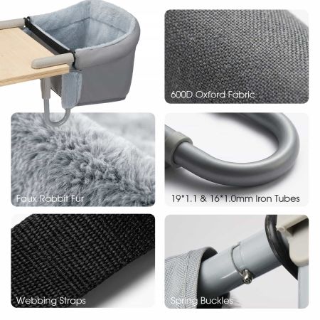 Veehoo Space-Saving Desk Cat Bed Gray Beds & Condos image5