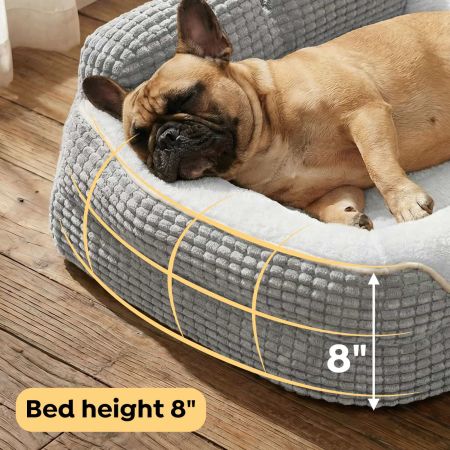 Veehoo Orthopedic Square Dog Bed with Bolster Sides Gray Beds & Condos image5
