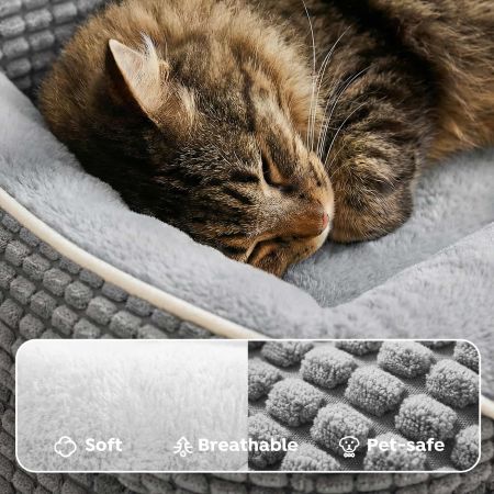 Veehoo Orthopedic Square Dog Bed with Bolster Sides Gray Beds & Condos image6