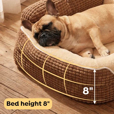 Veehoo Orthopedic Square Dog Bed with Bolster Sides Brown Beds & Condos image4