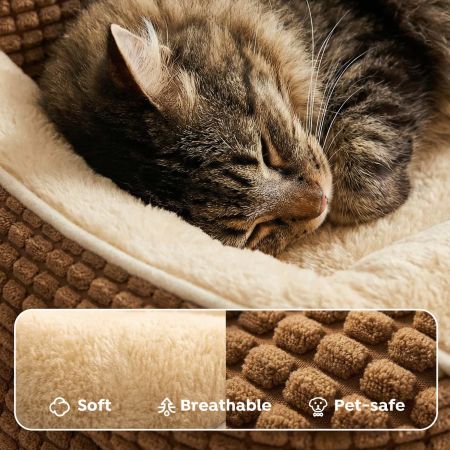 Veehoo Orthopedic Square Dog Bed with Bolster Sides Brown Beds & Condos image5