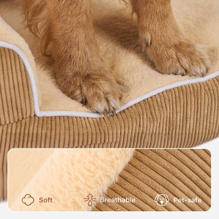 Veehoo Orthopedic Dog Bed with 3-Sided Bolster Yellow Sales image6 Veehoo Orthopedic Dog Bed with 3-Sided Bolster Yellow Sales image6