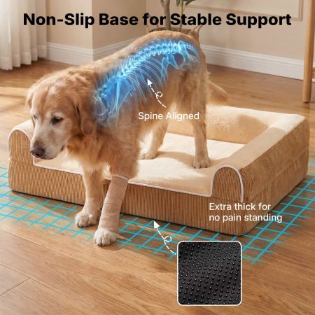 Veehoo Orthopedic Dog Bed with 3-Sided Bolster Yellow Bolster & Sofa Beds image6 Veehoo Orthopedic Dog Bed with 3-Sided Bolster Yellow Bolster & Sofa Beds image6