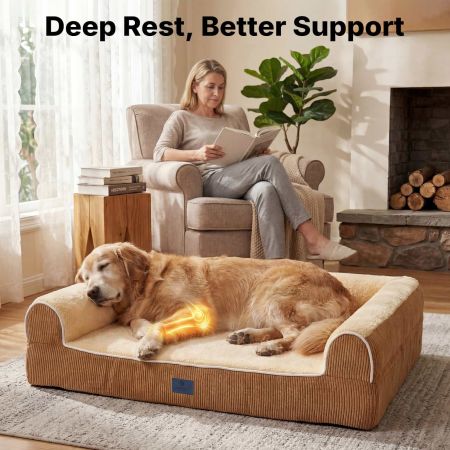 Veehoo Orthopedic Dog Bed with 3-Sided Bolster Yellow Bolster & Sofa Beds image7 Veehoo Orthopedic Dog Bed with 3-Sided Bolster Yellow Bolster & Sofa Beds image7