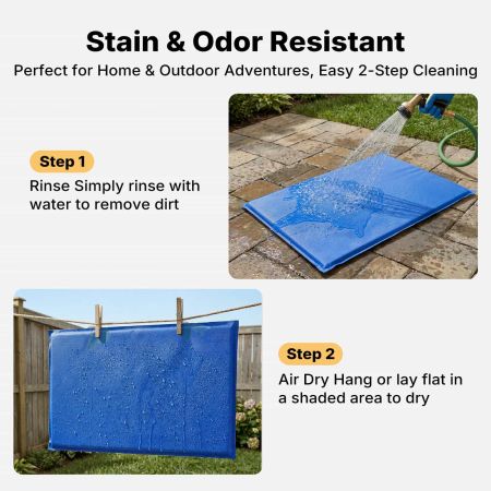 Veehoo Waterproof Double-Sided Dog Crate Mat Blue Pillow Beds image3 Veehoo Waterproof Double-Sided Dog Crate Mat Blue Pillow Beds image3