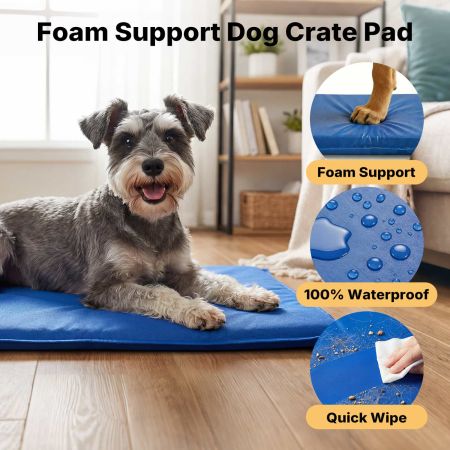 Veehoo Waterproof Double-Sided Dog Crate Mat Blue Pillow Beds image5 Veehoo Waterproof Double-Sided Dog Crate Mat Blue Pillow Beds image5