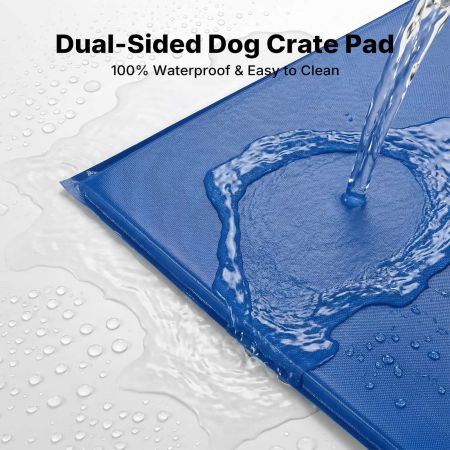 Veehoo Waterproof Double-Sided Dog Crate Mat Blue Pillow Beds image6 Veehoo Waterproof Double-Sided Dog Crate Mat Blue Pillow Beds image6