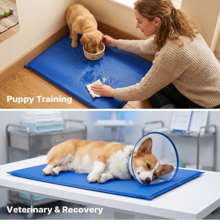 Veehoo Waterproof Double-Sided Dog Crate Mat Blue Pillow Beds image7 Veehoo Waterproof Double-Sided Dog Crate Mat Blue Pillow Beds image7