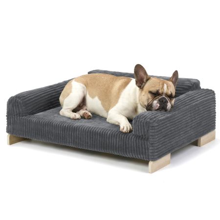 Veehoo Elevated Indoor Dog Sofa Bed with Wooden Frame Gray Sales image1